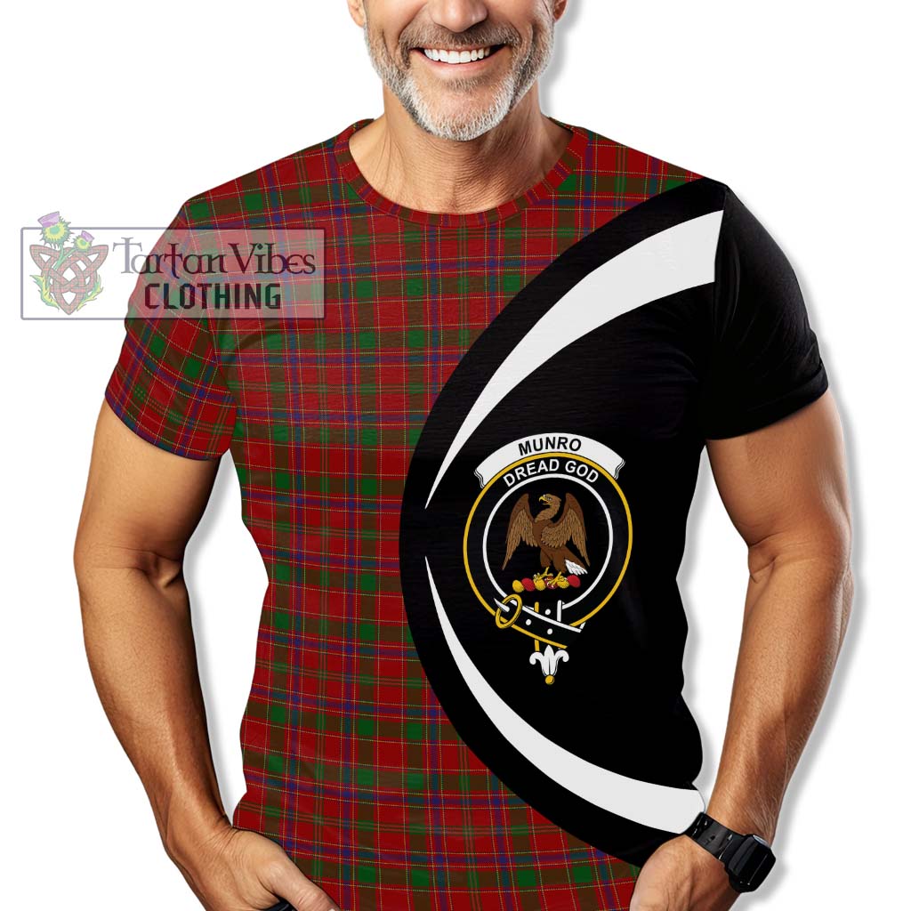 Tartan Vibes Clothing Munro Tartan T-Shirt with Family Crest Circle Style