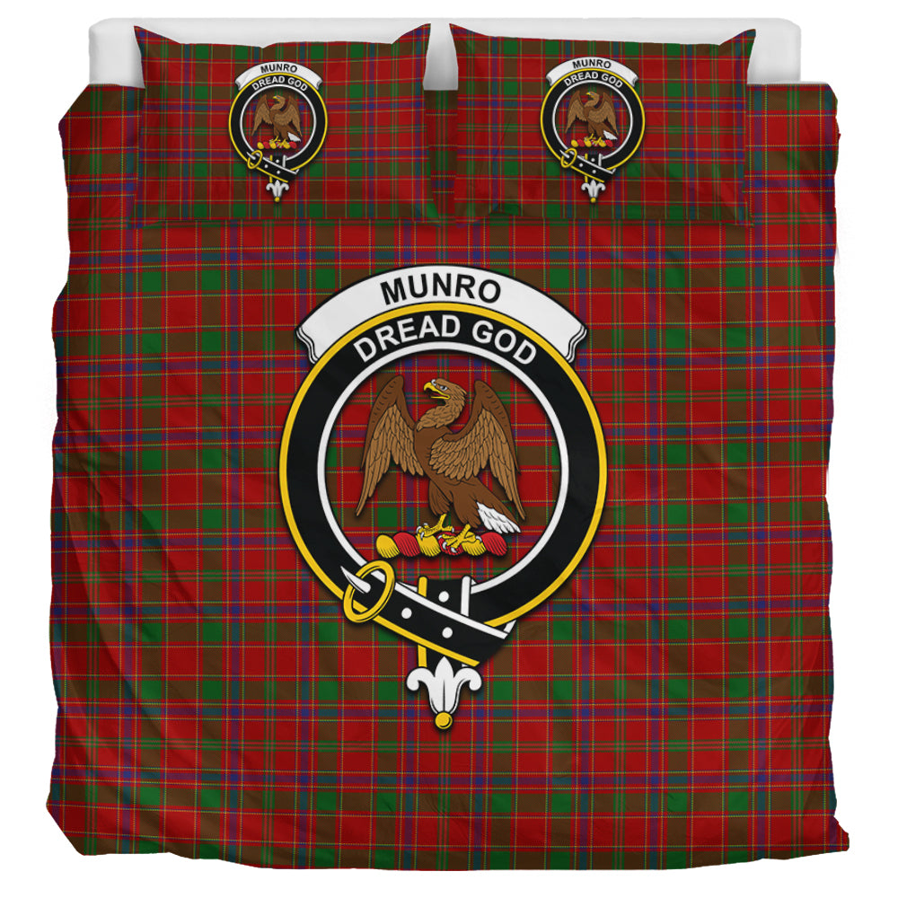 Munro (Monroe) Tartan Bedding Set with Family Crest UK Bedding Set UK Super King 104*94 inch - Tartan Vibes Clothing