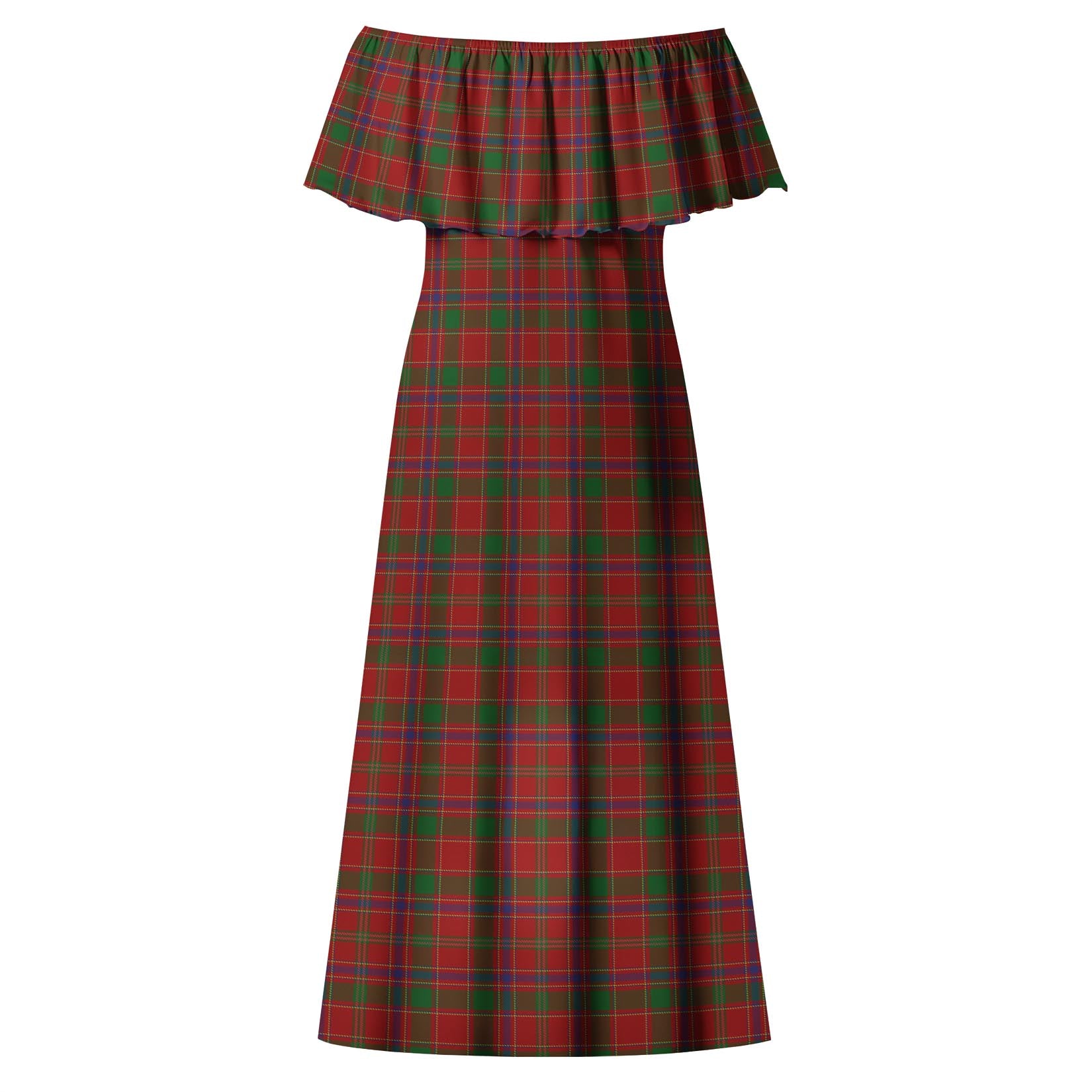 Munro Tartan Off Shoulder Long Dress - Tartanvibesclothing