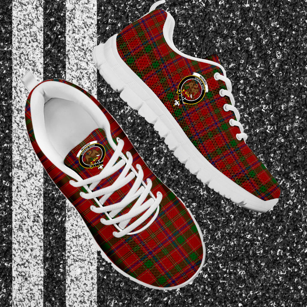 Munro (Monroe) Tartan Sneakers with Family Crest - Tartan Vibes Clothing