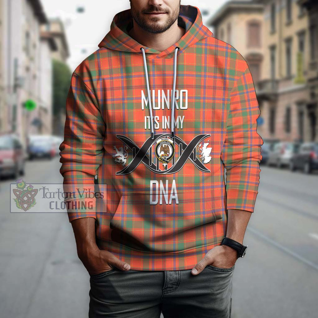 Munro Ancient Tartan Hoodie with Family Crest DNA In Me Style Pullover Hoodie - Tartanvibesclothing Shop