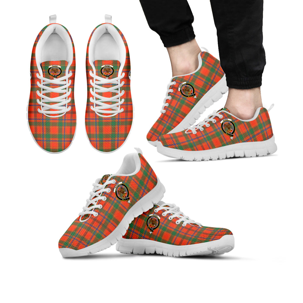 Munro Ancient Tartan Sneakers with Family Crest Kid's Sneakers - Tartan Vibes Clothing