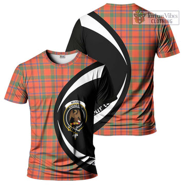 Munro Ancient Tartan T-Shirt with Family Crest Circle Style