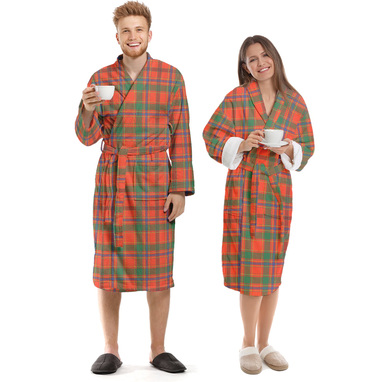 Munro Ancient Tartan Bathrobe Unisex S - Tartan Vibes Clothing