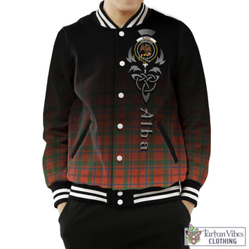 Munro Ancient Tartan Baseball Jacket Featuring Alba Gu Brath Family Crest Celtic Inspired