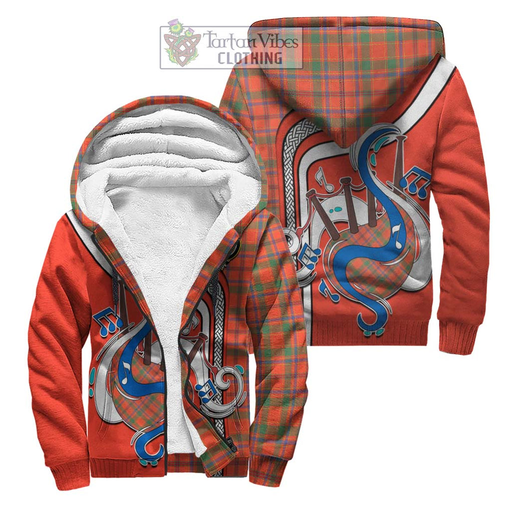 Munro Ancient Tartan Sherpa Hoodie with Epic Bagpipe Style Unisex S - Tartanvibesclothing Shop