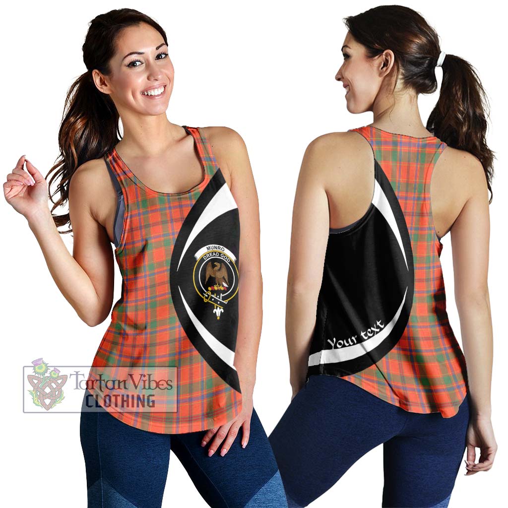 Munro Ancient Tartan Women's Racerback Tanks with Family Crest Circle Style 4XL - Tartan Vibes Clothing