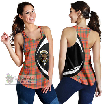 Munro Ancient Tartan Women's Racerback Tanks with Family Crest Circle Style