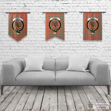 Munro Ancient Tartan Gonfalon, Tartan Banner with Family Crest