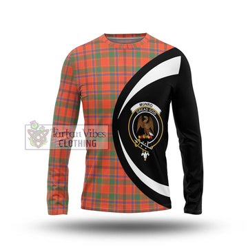 Munro Ancient Tartan Long Sleeve T-Shirt with Family Crest Circle Style