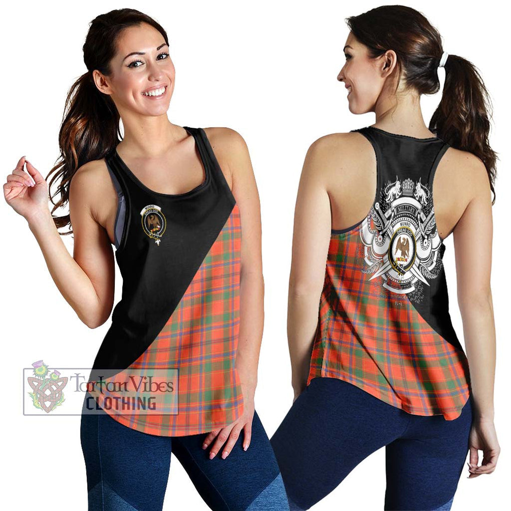 Munro Ancient Tartan Women's Racerback Tanks with Family Crest and Military Logo Style 4XL - Tartanvibesclothing Shop