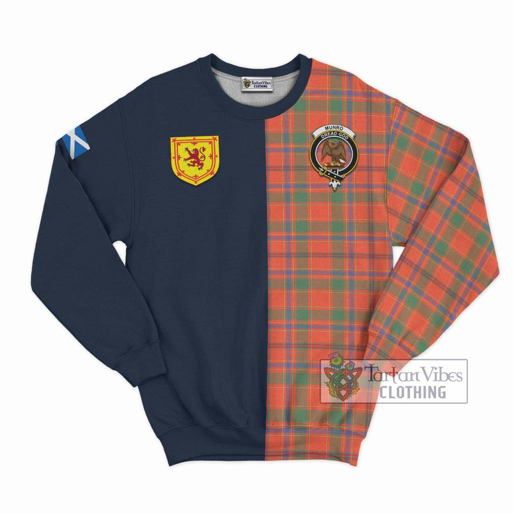 Tartan Vibes Clothing Munro Ancient Tartan Sweatshirt with Scottish Lion Royal Arm Half Style