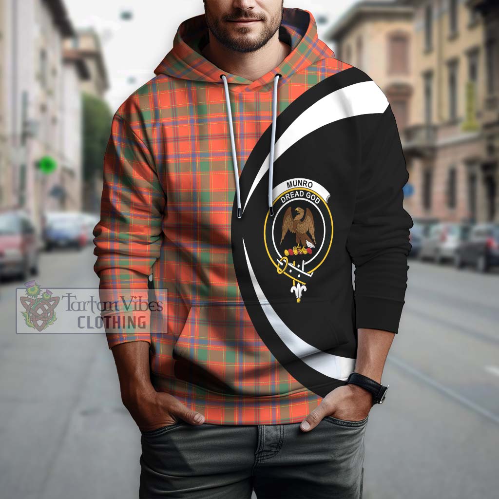 Tartan Vibes Clothing Munro Ancient Tartan Hoodie with Family Crest Circle Style