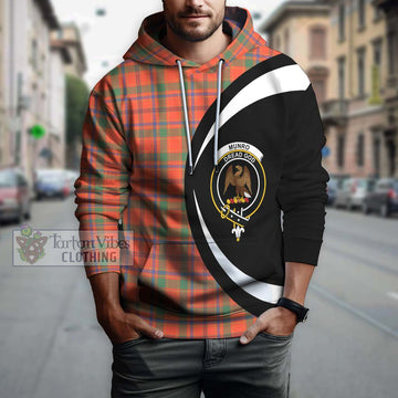 Munro Ancient Tartan Hoodie with Family Crest Circle Style