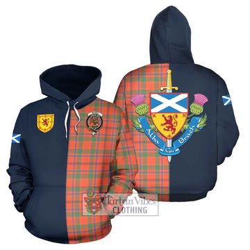 Munro Ancient Tartan Hoodie Alba with Scottish Lion Royal Arm Half Style