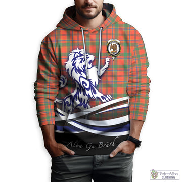 Munro Ancient Tartan Hoodie with Alba Gu Brath Regal Lion Emblem