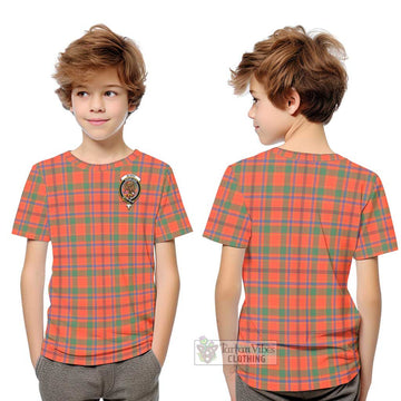 Munro Ancient Tartan Kid T-Shirt with Family Crest