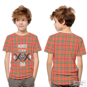 Munro Ancient Tartan Kid T-Shirt with Family Crest DNA In Me Style