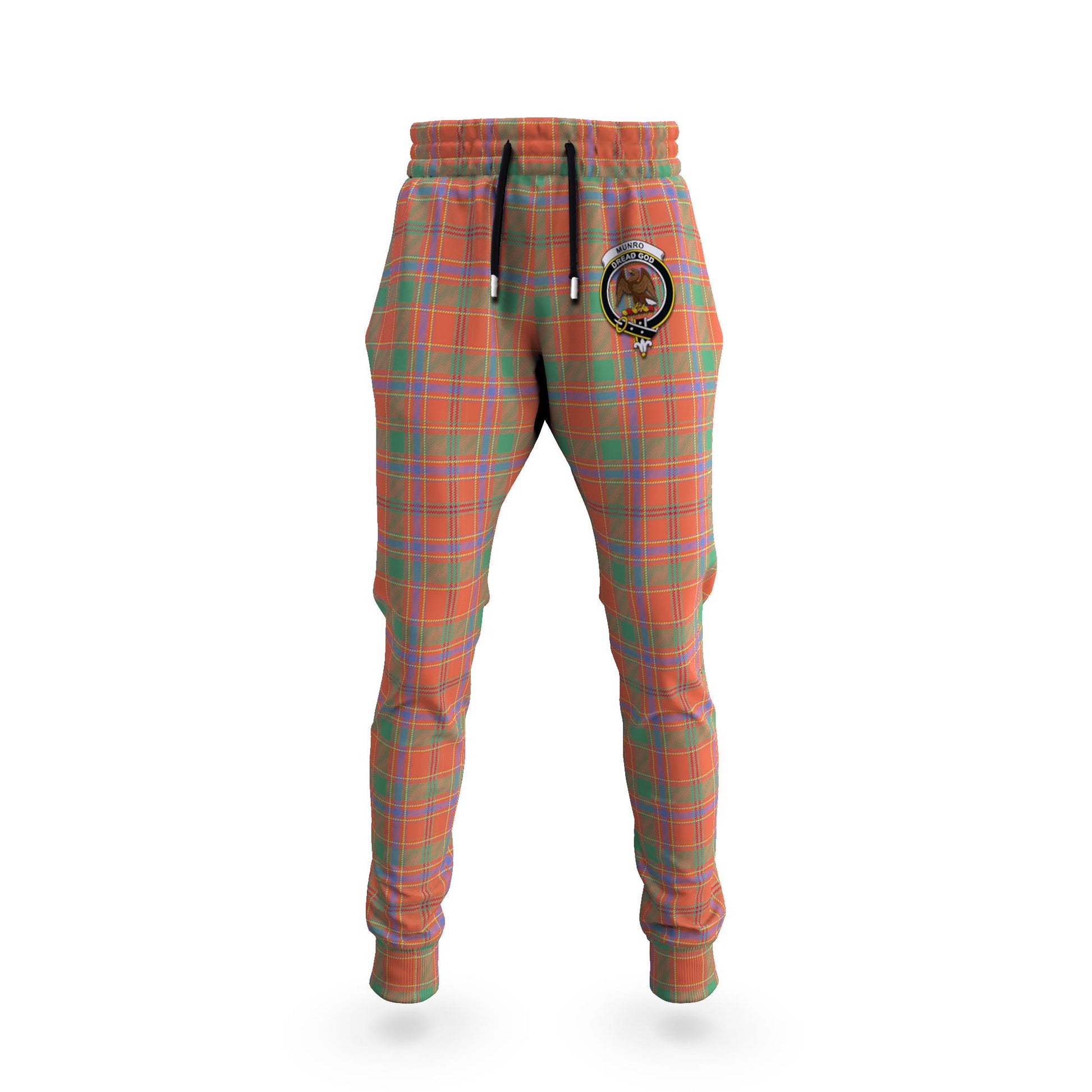 Munro Ancient Tartan Joggers Pants with Family Crest 5XL - Tartan Vibes Clothing