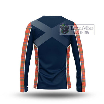 Munro Ancient Tartan Long Sleeve T-Shirt with Family Crest and Lion Rampant Vibes Sport Style