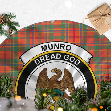 Munro Ancient Tartan Christmas Tree Skirt with Family Crest