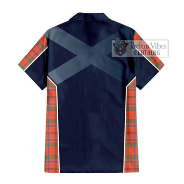 Munro Ancient Tartan Short Sleeve Button Shirt with Family Crest and Lion Rampant Vibes Sport Style