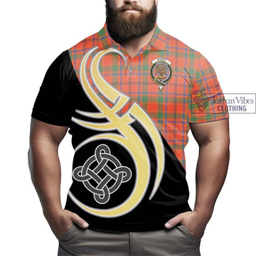 Munro Ancient Tartan Polo Shirt with Family Crest and Celtic Symbol Style