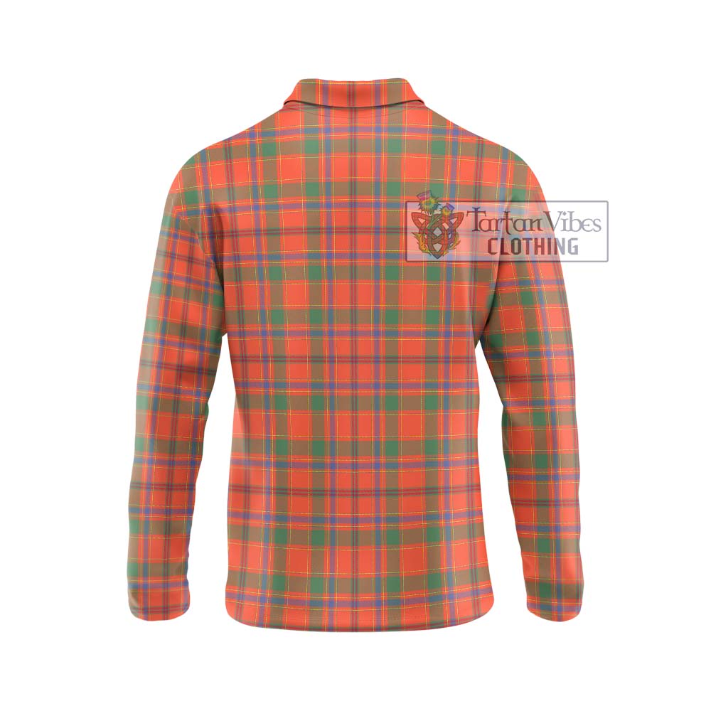 Munro Ancient Tartan Long Sleeve Polo Shirt with Family Crest DNA In Me Style - Tartanvibesclothing Shop