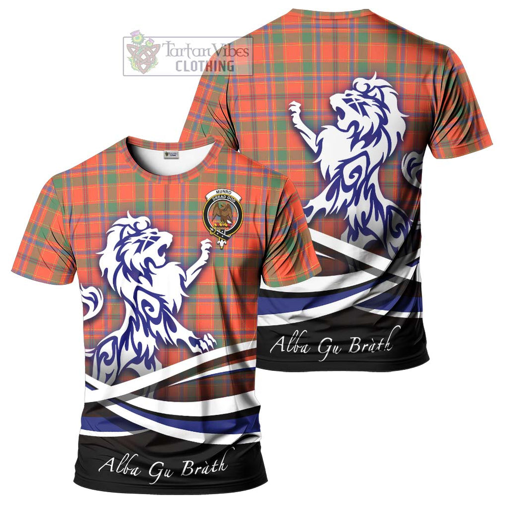 Tartan Vibes Clothing Munro Ancient Tartan Cotton T-shirt with Alba Gu Brath Regal Lion Emblem