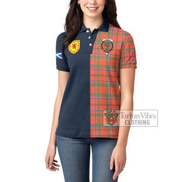 Munro Ancient Tartan Women's Polo Shirt Alba with Scottish Lion Royal Arm Half Style