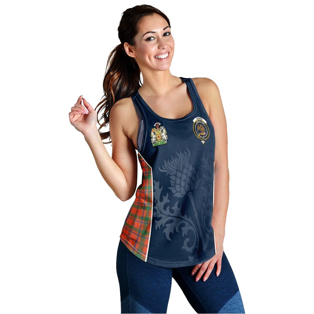 Tartan Vibes Clothing Munro Ancient Tartan Women's Racerback Tanks with Family Crest and Scottish Thistle Vibes Sport Style