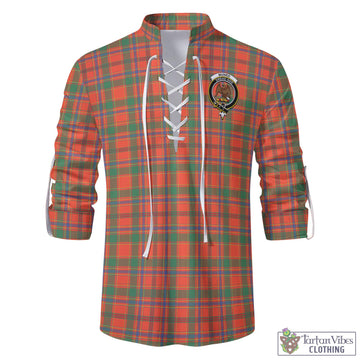 Munro Ancient Tartan Men's Scottish Traditional Jacobite Ghillie Kilt Shirt with Family Crest