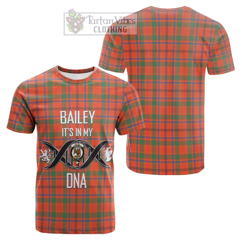 Tartan Vibes Clothing Munro Ancient Tartan Cotton T-shirt with Family Crest DNA In Me Style