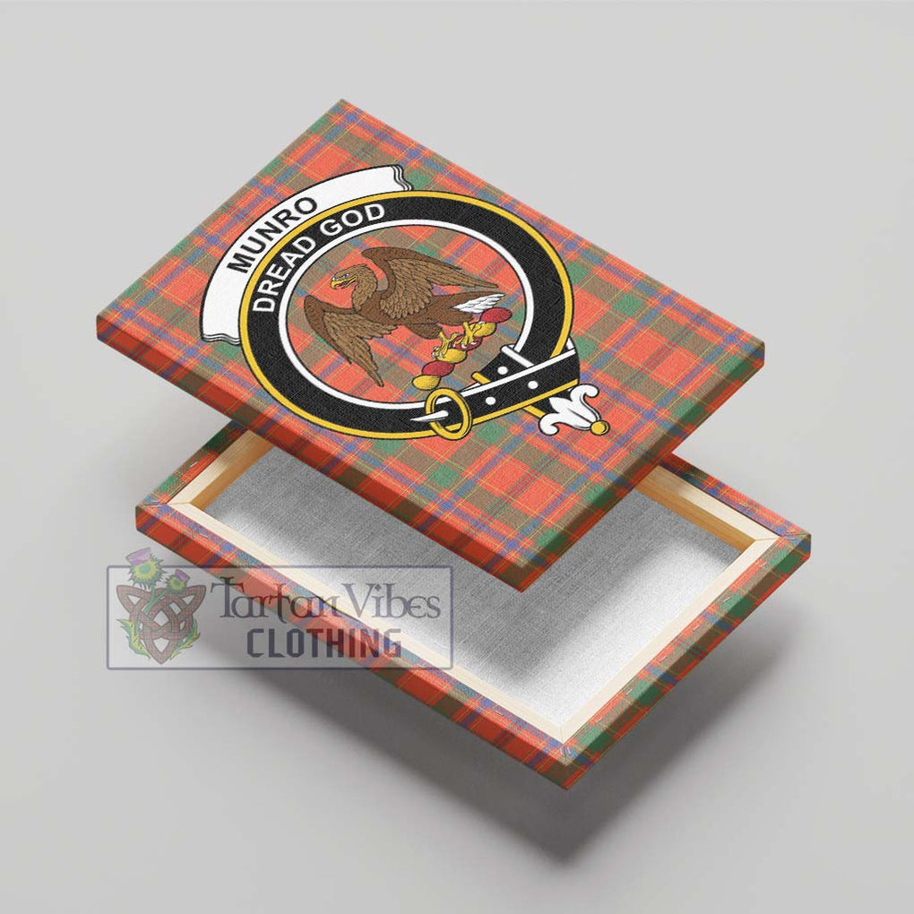 Munro Ancient Tartan Canvas Print Wall Art with Family Crest - Tartan Vibes Clothing