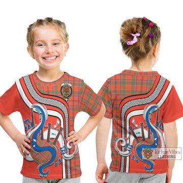 Munro Ancient Tartan Kid T-Shirt with Epic Bagpipe Style