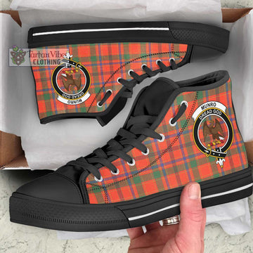 Munro Ancient Tartan High Top Shoes with Family Crest