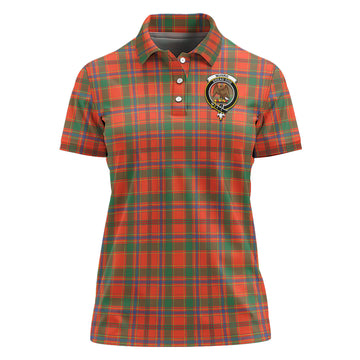 Munro Ancient Tartan Polo Shirt with Family Crest For Women