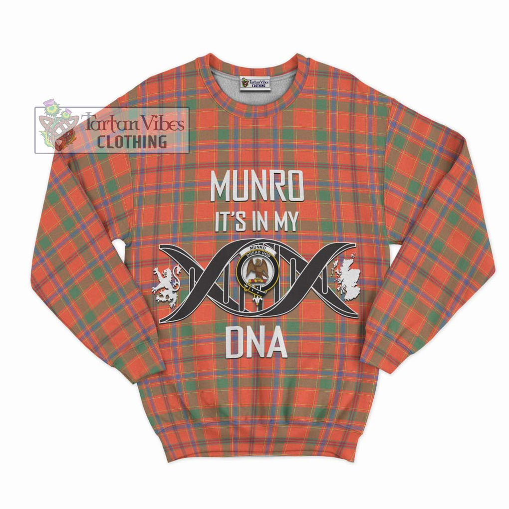 Munro Ancient Tartan Sweatshirt with Family Crest DNA In Me Style - Tartanvibesclothing Shop