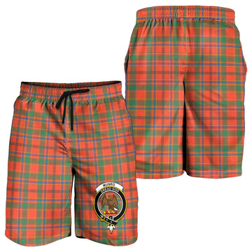 Munro Ancient Tartan Mens Shorts with Family Crest