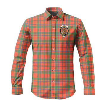 Munro Ancient Tartan Long Sleeve Button Up Shirt with Family Crest