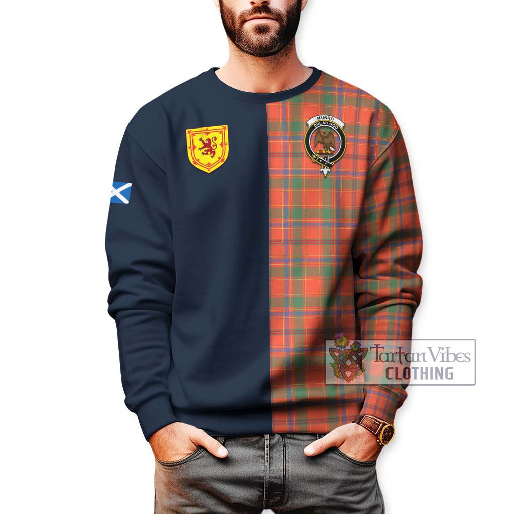 Tartan Vibes Clothing Munro Ancient Tartan Sweatshirt with Scottish Lion Royal Arm Half Style