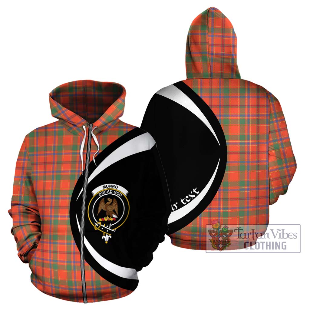 Tartan Vibes Clothing Munro Ancient Tartan Hoodie with Family Crest Circle Style