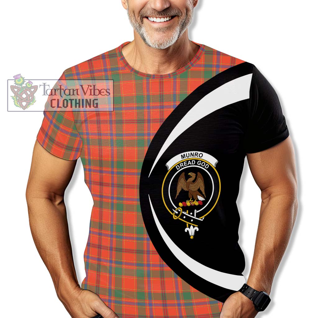 Tartan Vibes Clothing Munro Ancient Tartan T-Shirt with Family Crest Circle Style