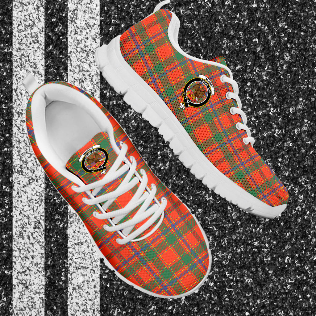 Munro Ancient Tartan Sneakers with Family Crest - Tartan Vibes Clothing