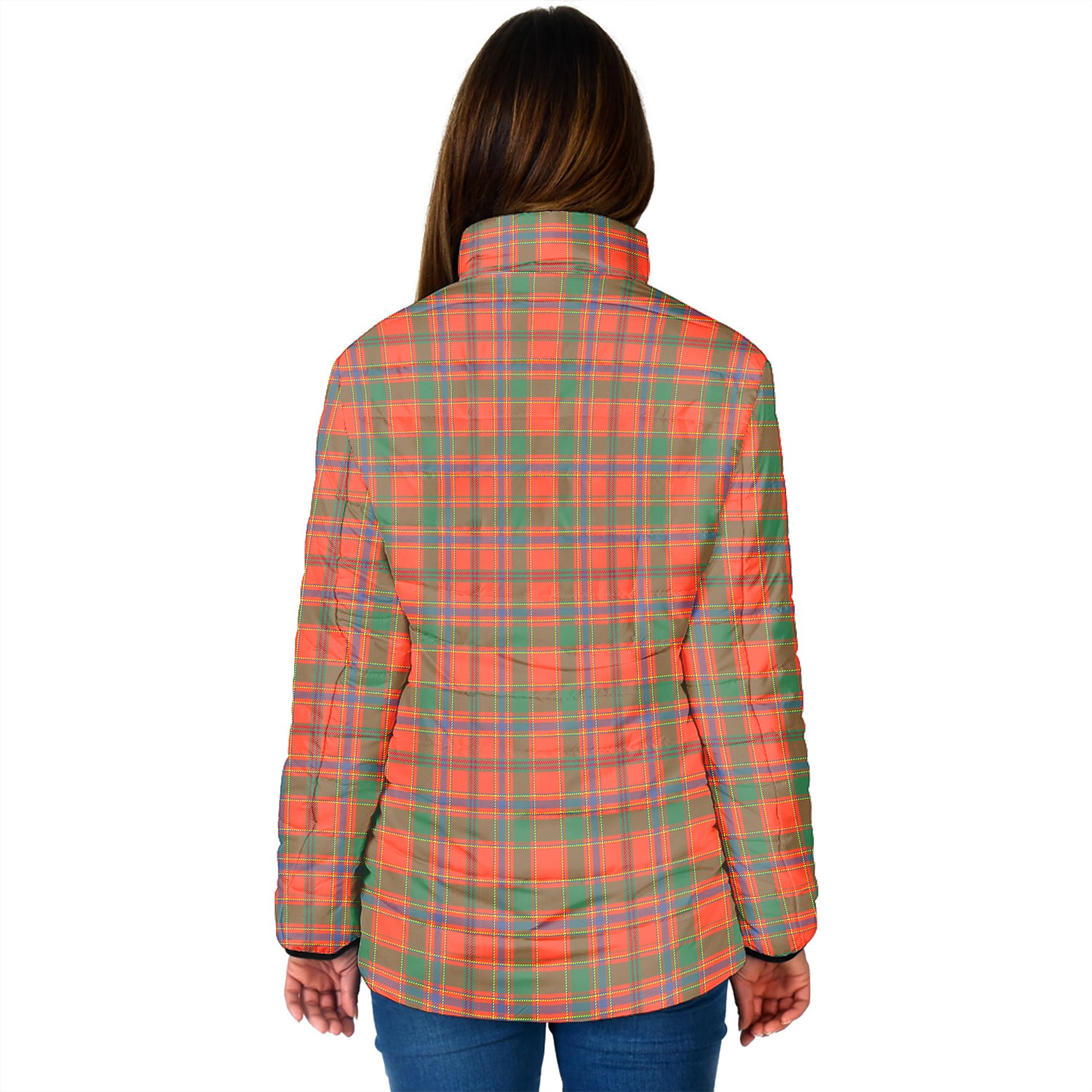 Munro Ancient Tartan Padded Jacket with Family Crest - Tartan Vibes Clothing