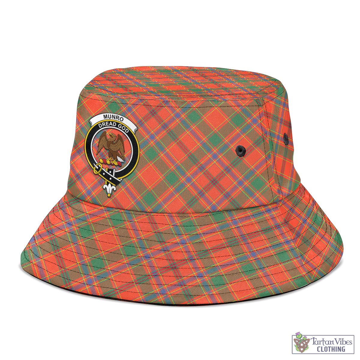 Tartan Vibes Clothing Munro Ancient Tartan Bucket Hat with Family Crest