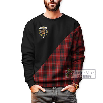 Munro Black and Red Tartan Sweatshirt with Family Crest and Military Logo Style