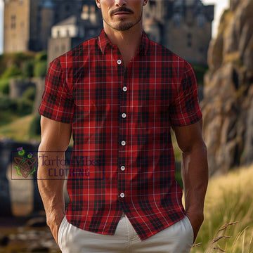 Munro Black and Red Tartan Cotton Hawaiian Shirt