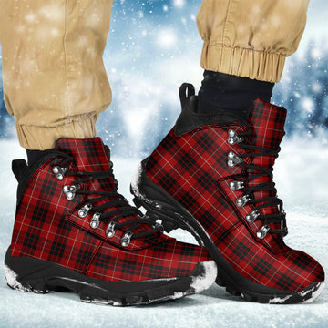 Munro Black and Red Tartan Alpine Boots