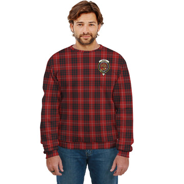 Munro Black and Red Tartan Sweatshirt with Family Crest